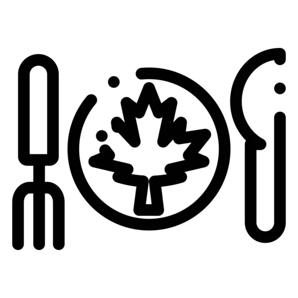 Autumn Canada Dinner Icon Outline Style — Stock Vector