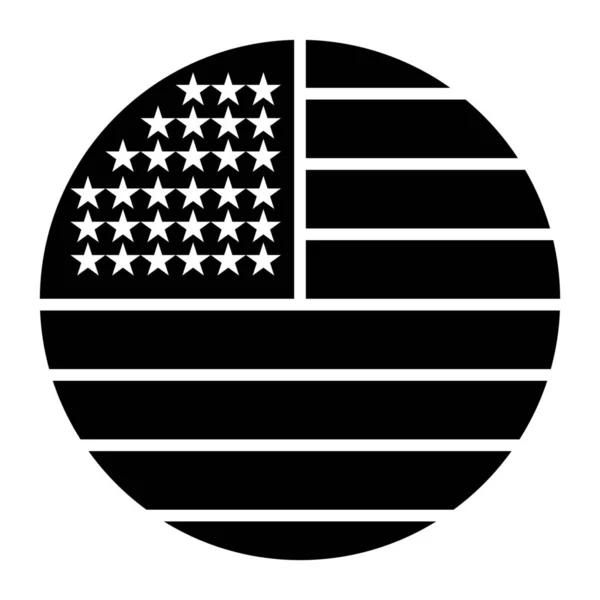 Danksagungs Ikone Mit Amerikanischer Flagge Solidem Stil — Stockvektor