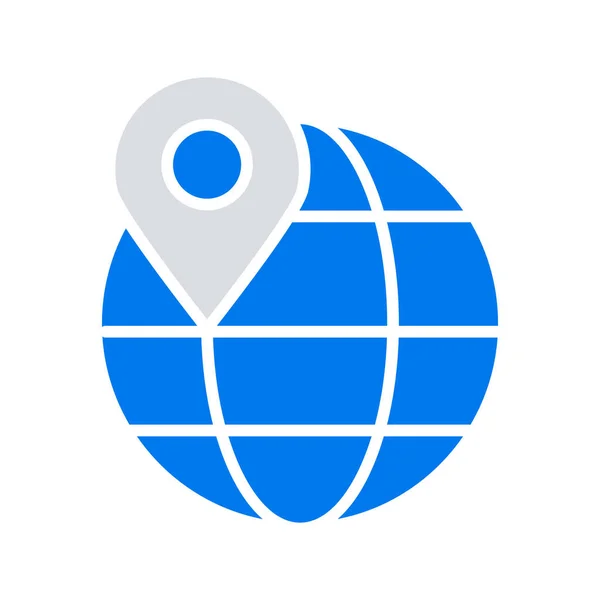 Globe Internet Locatie Icoon — Stockvector