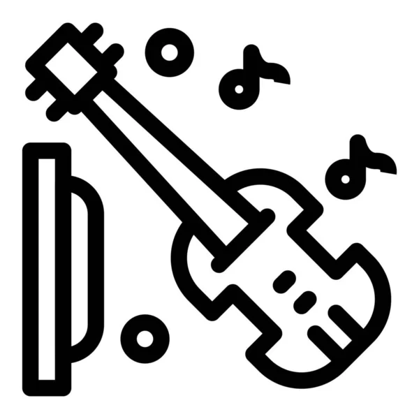 Equipamento Ícone Música Guitarra Estilo Esboço — Vetor de Stock