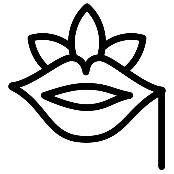 花の唇植物のアイコンをアウトラインスタイルで — ストックベクタ