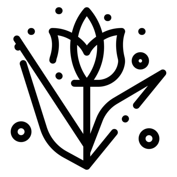 Διακόσμηση Πασχαλινό Λουλούδι Εικονίδιο Στυλ Περίγραμμα — Διανυσματικό Αρχείο
