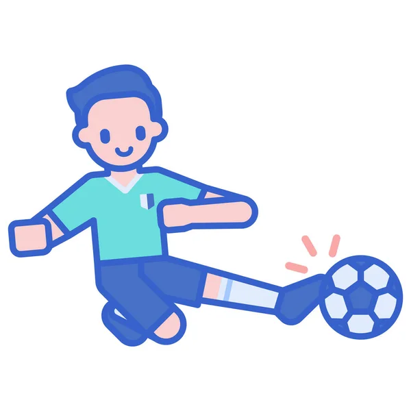 Jugador Deslizante Tackle Icono — Vector de stock