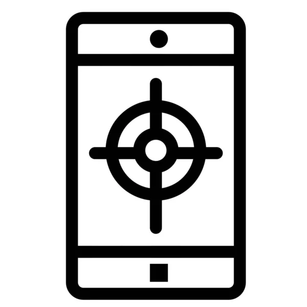 Application Mobile Target Icon Mobile Devices App Category — Stock Vector