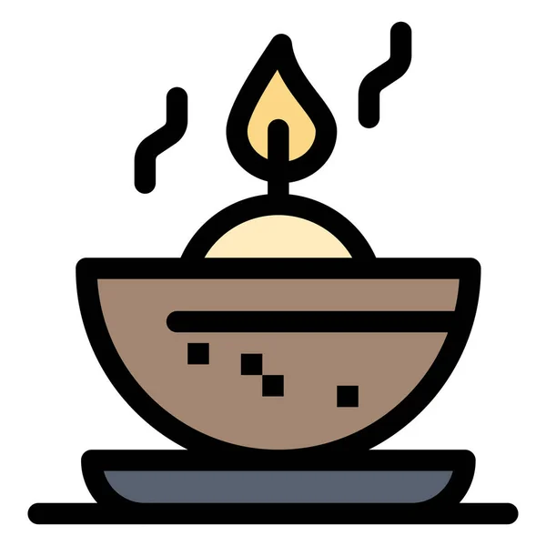 Bowl Candle Icon Relaxation Mental Health Category — Stock vektor