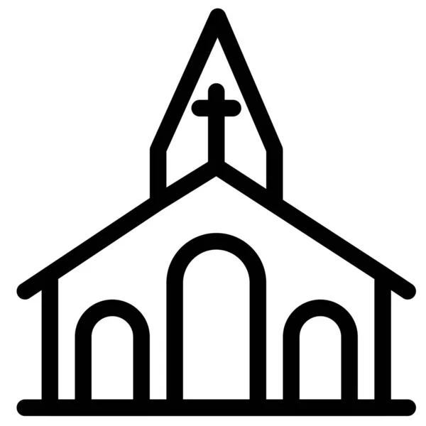 Celebración Iglesia Cristiana Icono Estilo Del Esquema — Vector de stock