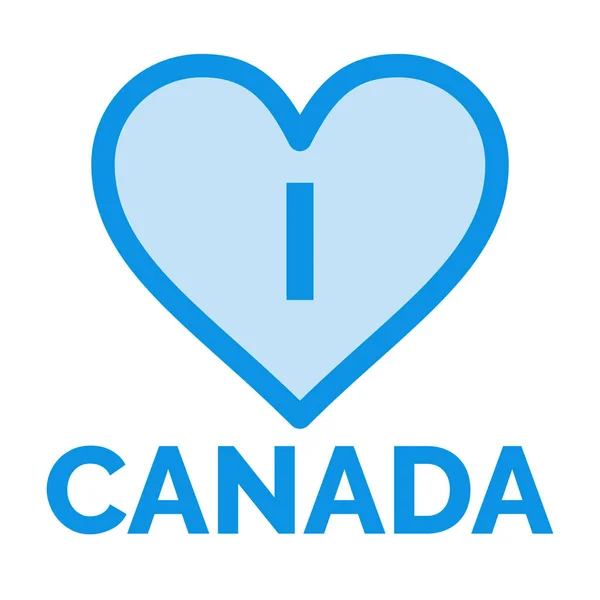 Kanadai Szív Szerelem Ikon Töltött Körvonalas Stílusban — Stock Vector