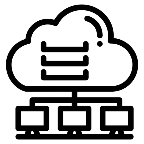 Cloud Computer Connect Icon Infrastructure Category — Stock Vector