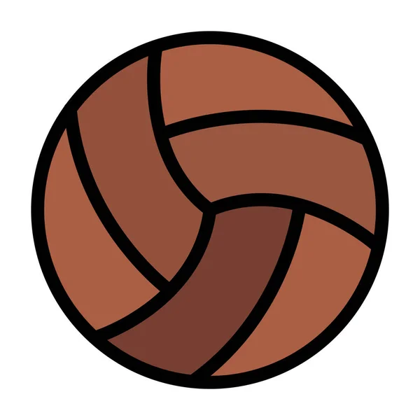 Ballon Sport Volley Icône Dans Style Contour Rempli — Image vectorielle