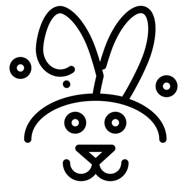アウトラインスタイルではビニーイースターウサギのアイコン — ストックベクタ