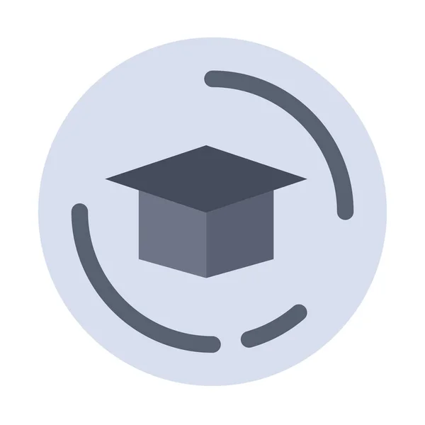 Cap Education Graduation Icon Flat Style — Wektor stockowy