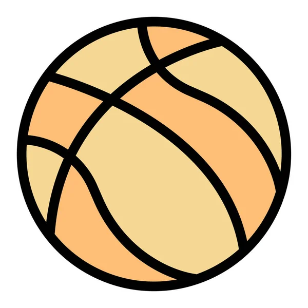 ボールバスケットボールNbaアイコンをフルアウトラインスタイルで表示 — ストックベクタ