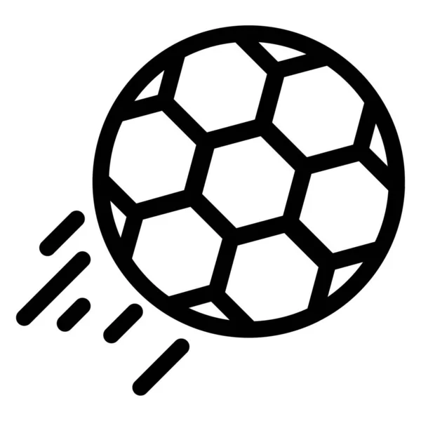 アウトラインスタイルのボールサッカーキックアイコン — ストックベクタ