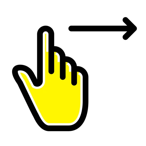 Finger Gestures Right Icon Filled Outline Style — Stock Vector