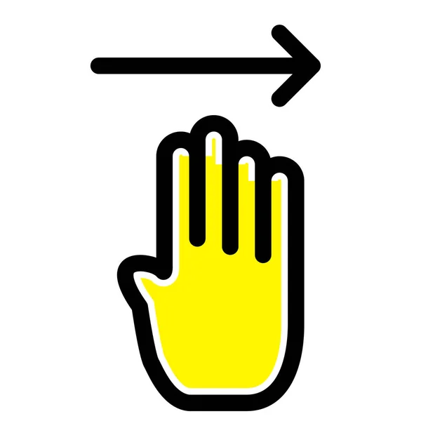 手指四个手势图标在填充轮廓风格 — 图库矢量图片