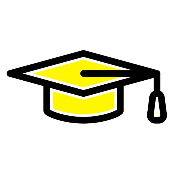 Icono Graduación Educación Académica Estilo Esquema Lleno — Vector de stock