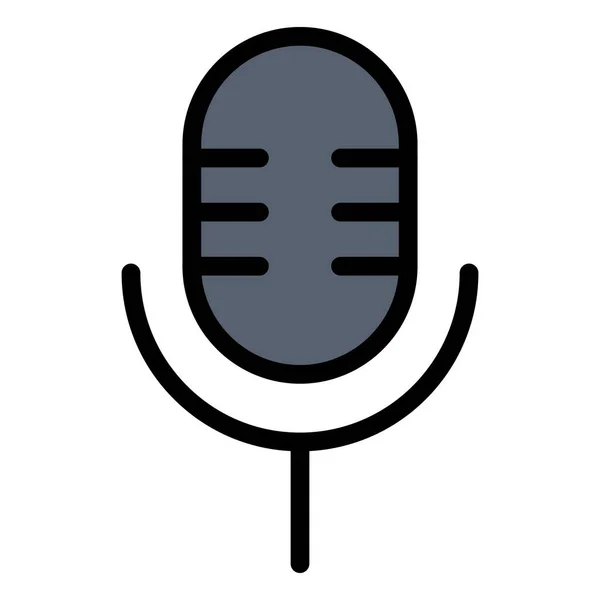 Mic Microphone Show Icon Filled Outline Style — Stok Vektör