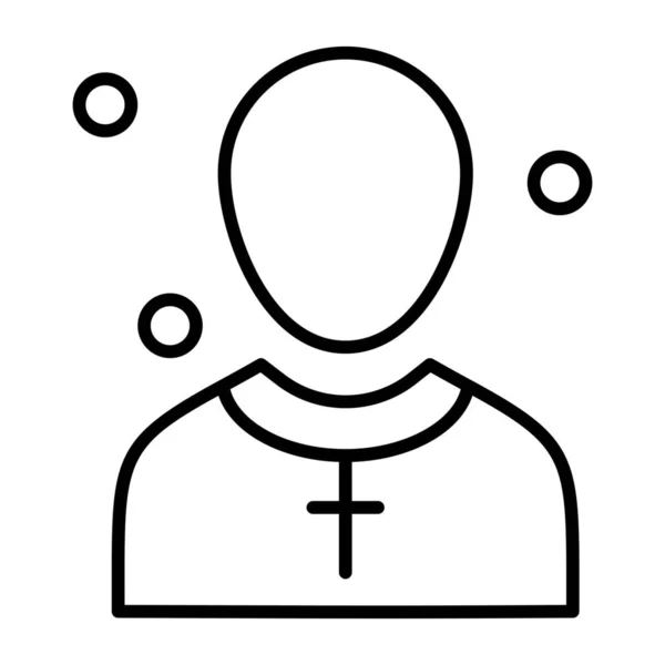 Icône Masculine Église Chrétienne Dans Style Contour — Image vectorielle