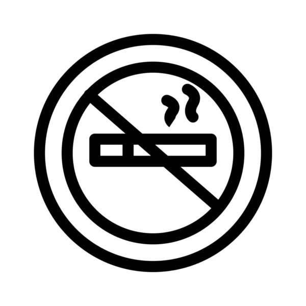 Ξενοδοχείο Δεν Κάπνισμα Εικονίδιο Περίγραμμα Στυλ — Διανυσματικό Αρχείο