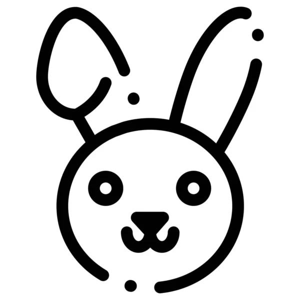 Paskalya Tavşanı Ikonu Ana Hatlarıyla — Stok Vektör