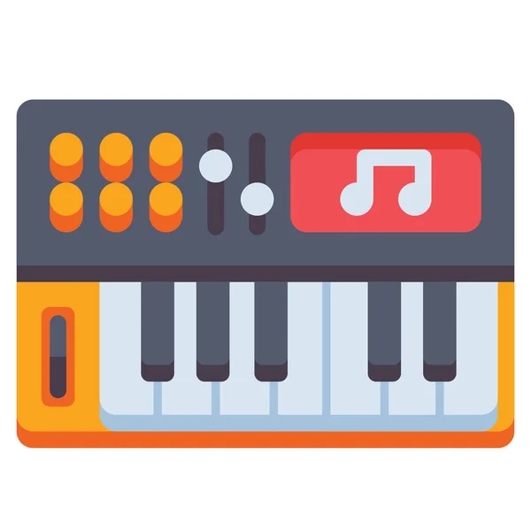 Sintetizador Icono Instrumento Música — Vector de stock