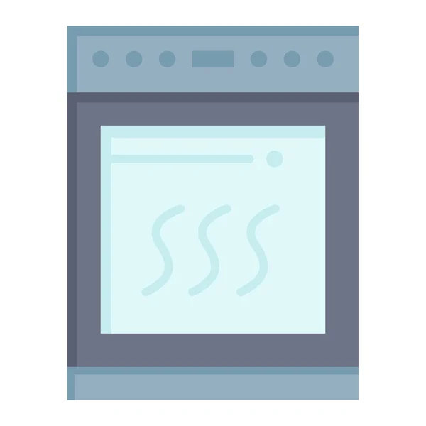 Kochen Küche Mikrowelle Ikone Flachen Stil — Stockvektor
