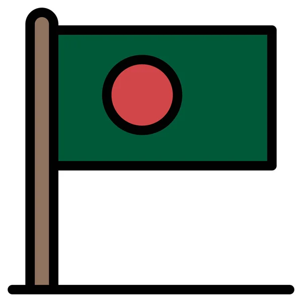 Asiático Bangla Bangladesh Ícone Estilo Esboço Preenchido —  Vetores de Stock
