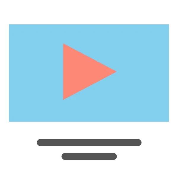 Reproduzir Vídeo Youtube Ícone Estilo Plano —  Vetores de Stock