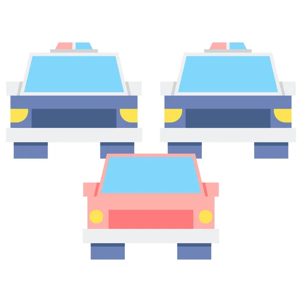 Ikona Eskorty Samochodów Policyjnych — Wektor stockowy