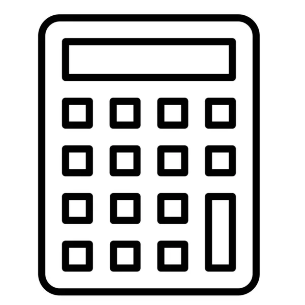 Obliczyć Ikonę Edukacji Kalkulatora Zarysie — Wektor stockowy