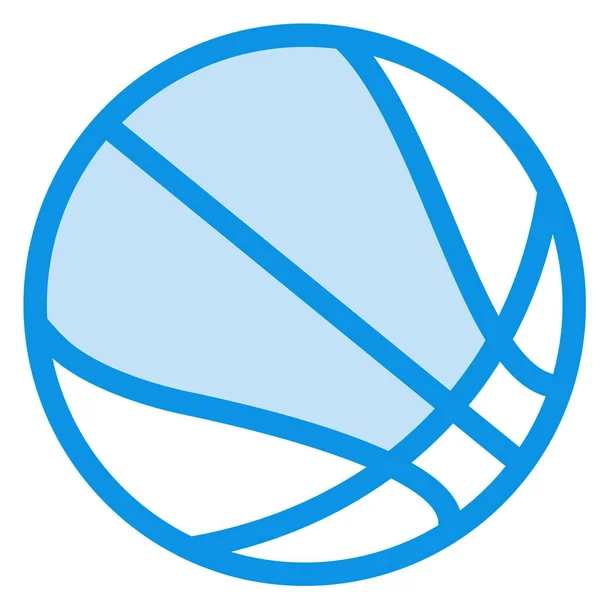 Ballon Basket Ball Icône Éducation Dans Style Contour Rempli — Image vectorielle