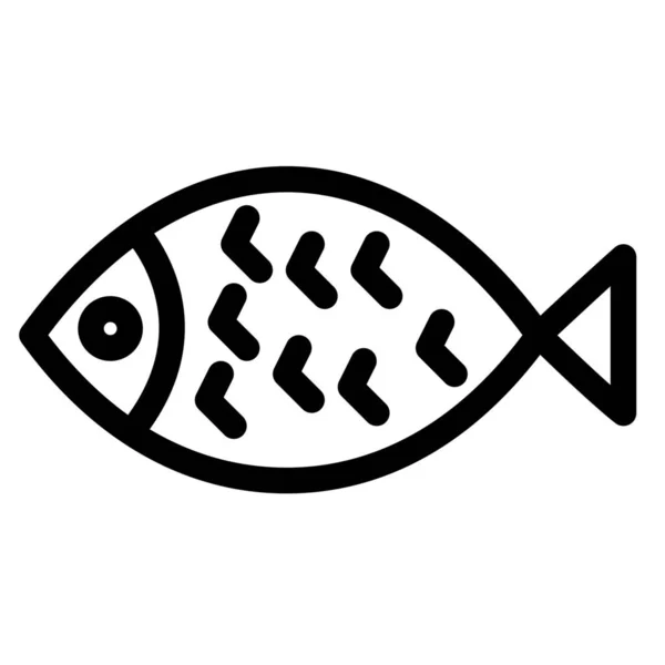 Easter Eat Fish Icon Outline Style — Stock Vector