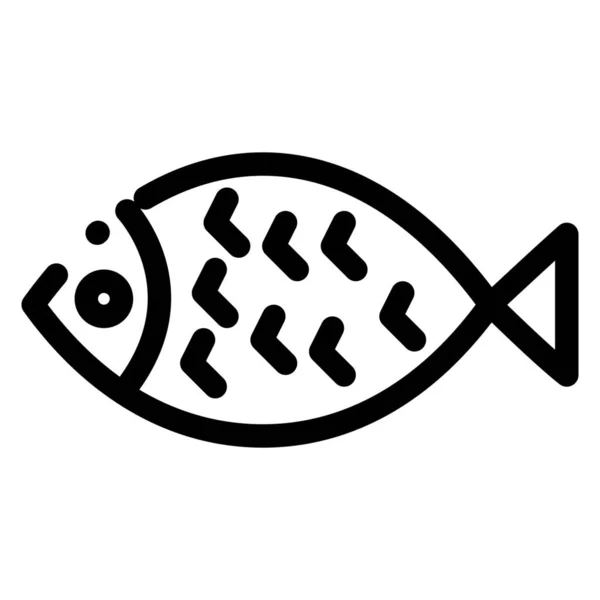 Easter Eat Fish Icon Outline Style — Stock Vector