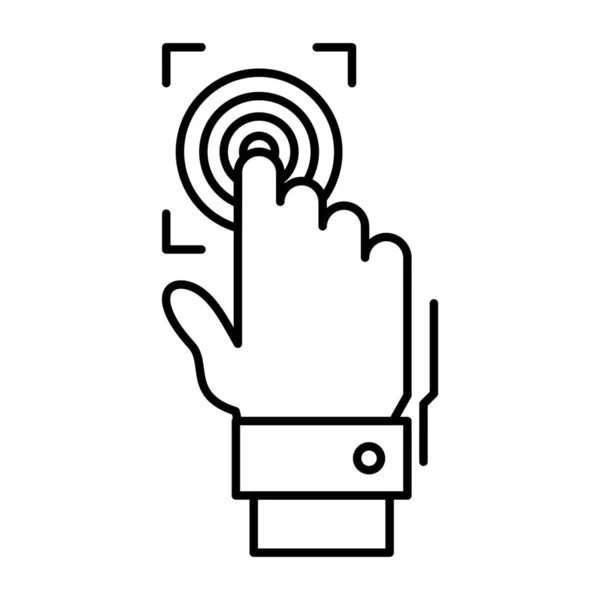 Εικονίδιο Αναγνώρισης Ταυτότητας Δακτυλικών Αποτυπωμάτων Στυλ Περιγράμματος — Διανυσματικό Αρχείο
