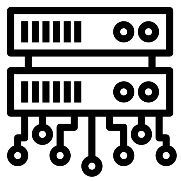 Database Server Shared Icon Outline Style — Stock vektor