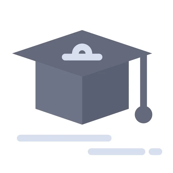 Cap Education Graduation Icon Flat Style — Wektor stockowy