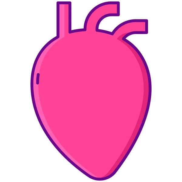 Corazón Icono Órgano Humano — Vector de stock