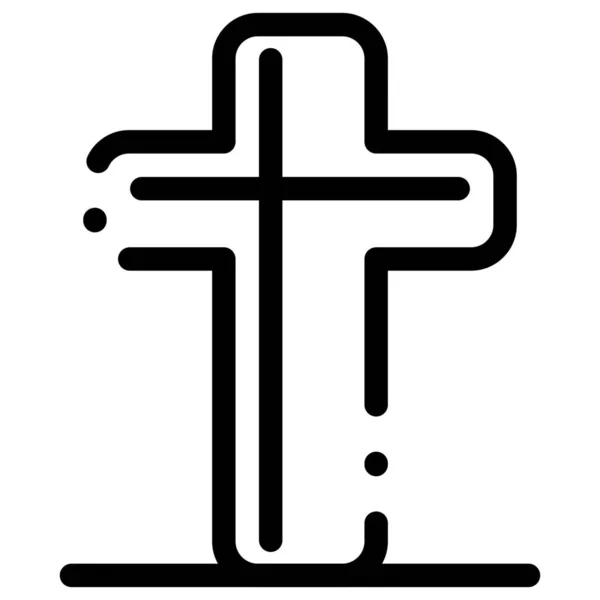 Feier Christliches Kreuz Ikone Umriss Stil — Stockvektor
