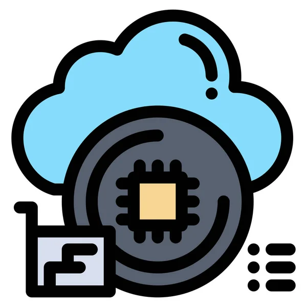 Chip Cloud Data Icon Infrastructure Category — Stock Vector