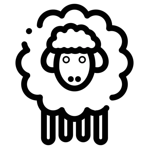 Icône Mouton Agneau Pâques Dans Style Contour — Image vectorielle