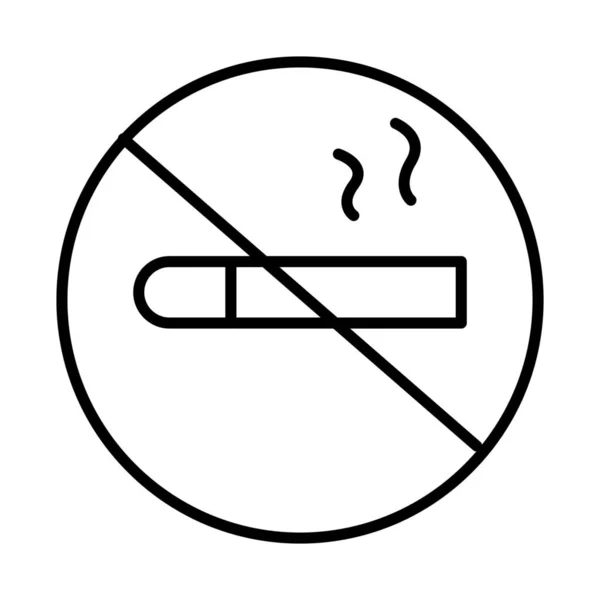 Zigarette Gesundheit Keine Ikone Umriss Stil — Stockvektor