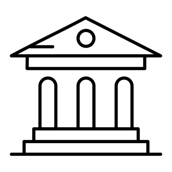 銀行キャンパス裁判所のアイコンのアウトラインスタイル — ストックベクタ