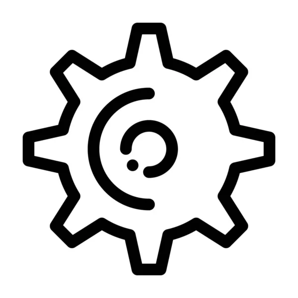 Gear Spin Teeth Icon Outline Style — Stock vektor