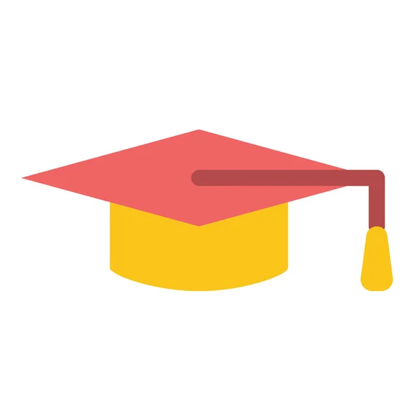 Ακαδημαϊκή Εκπαίδευση Εικονίδιο Αποφοίτησης Επίπεδο Στυλ — Διανυσματικό Αρχείο