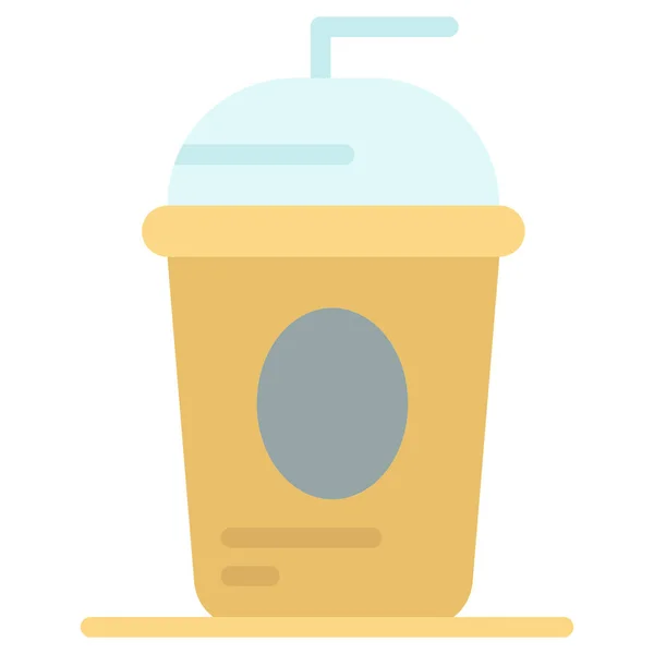 Pastel Cole Bebida Icono Estilo Plano — Vector de stock