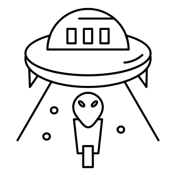 Alien Mars Space Icon Outline Style — Stock Vector