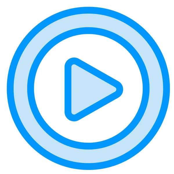 Media Play Video Icon Fill Outline Style — Stockový vektor