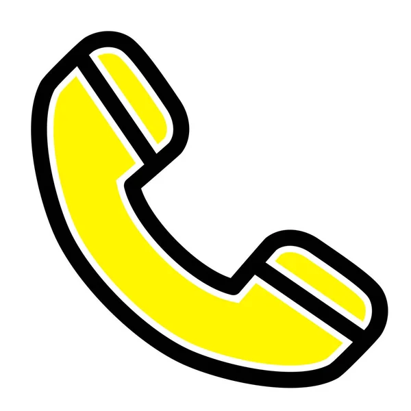 Telefono Chiamata Icona Del Telefono Stile Contorno Pieno — Vettoriale Stock