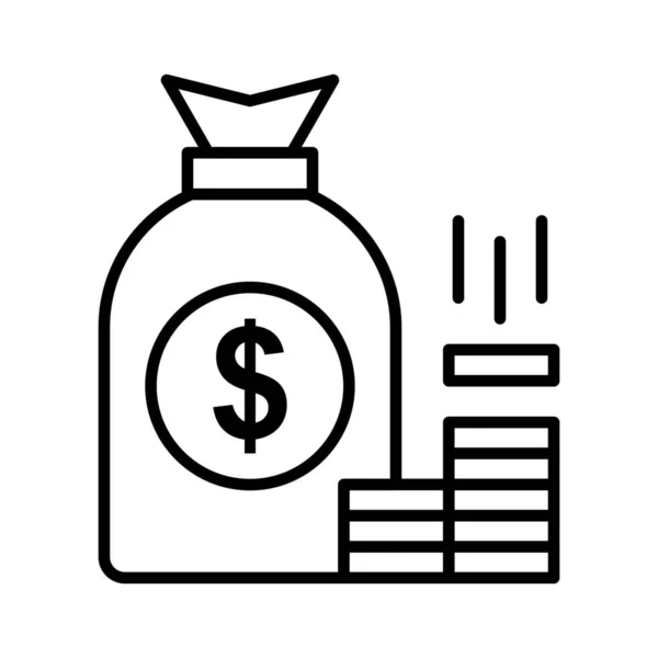 Иконка Bag Bank Finance Стиле Абриджа — стоковый вектор