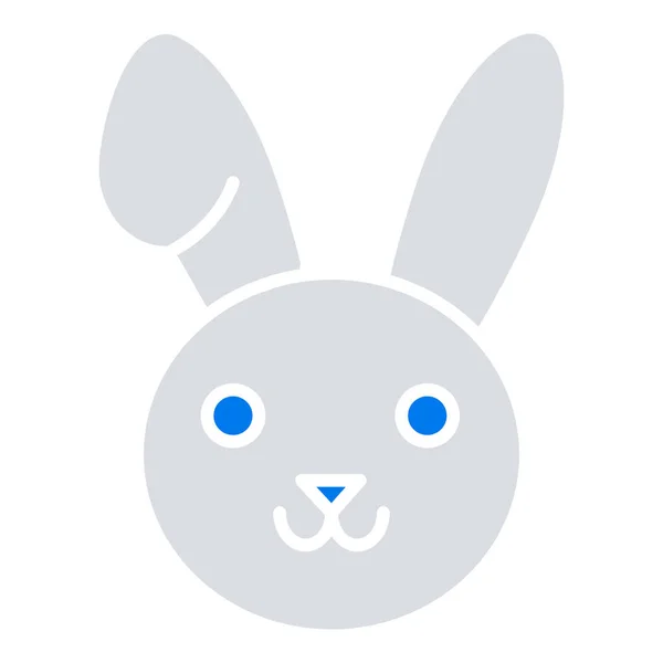 Bynny Easter Rabbit Icon Flat Style — ストックベクタ